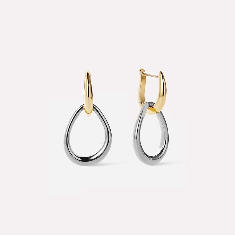 Sterling Silver Gold Water Drop Hoop Earrings Dainty Wedding Jewelry For Women 4