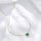 Elegant Green Gemstone Necklace Sterling Silver Pendant With Gold Finish 2