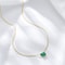 Elegant Green Gemstone Necklace Sterling Silver Pendant With Gold Finish 2
