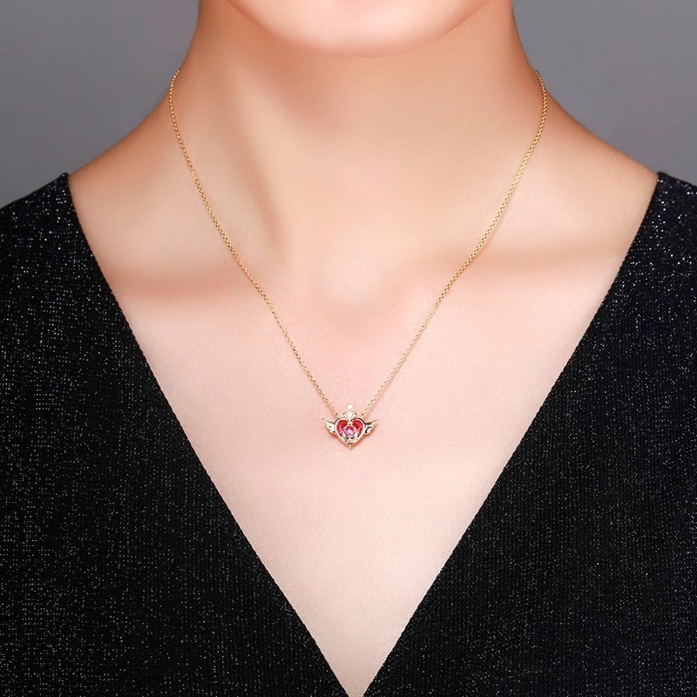 Rose Red Heart Choker Necklace With Silver Charm Elegant Romantic Jewelry For Women 1