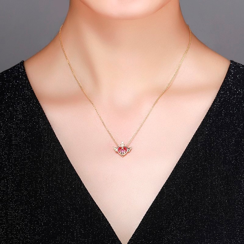 Rose Red Heart Choker Necklace With Silver Charm Elegant Romantic Jewelry For Women 1