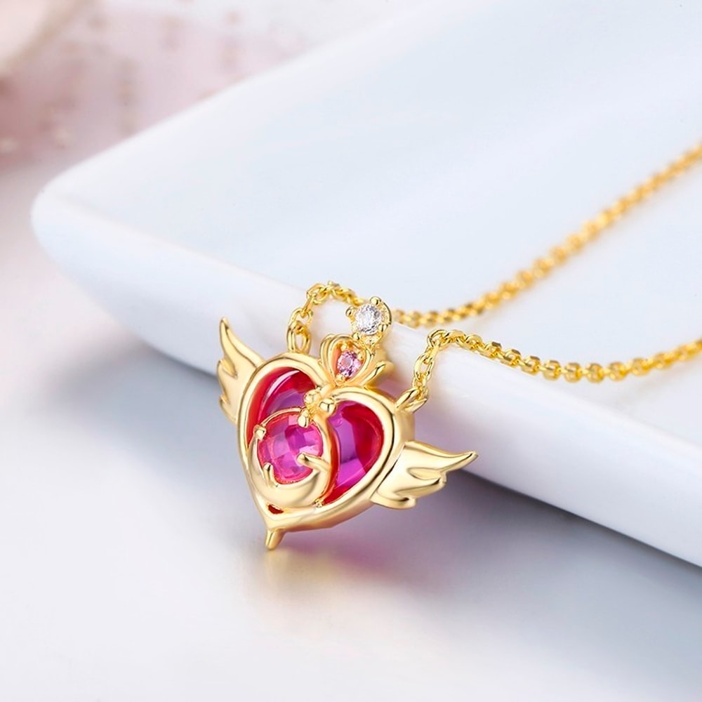 Rose Red Heart Choker Necklace With Silver Charm Elegant Romantic Jewelry For Women 4