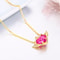 Rose Red Heart Choker Necklace With Silver Charm Elegant Romantic Jewelry For Women 6