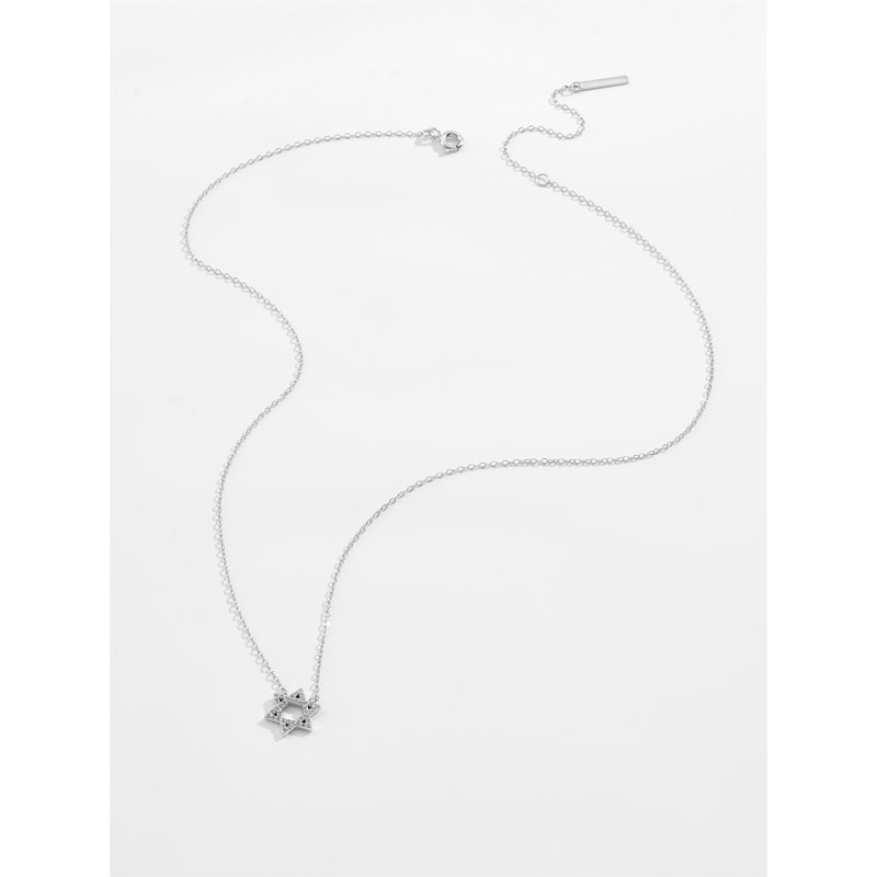 Sterling Silver Star Of David Necklace Elegant Gold Silver Jewish Pendant For Women 1