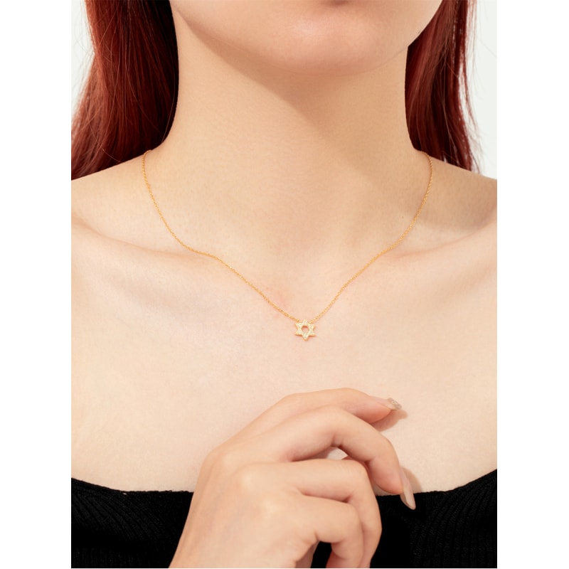 Sterling Silver Star Of David Necklace Elegant Gold Silver Jewish Pendant For Women 3