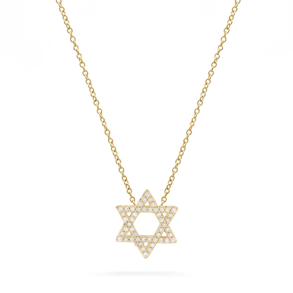 Sterling Silver Star Of David Necklace Elegant Gold Silver Jewish Pendant For Women 5
