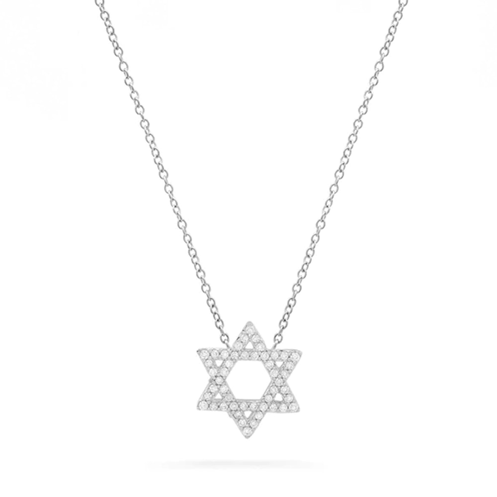 Sterling Silver Star Of David Necklace Elegant Gold Silver Jewish Pendant For Women 6