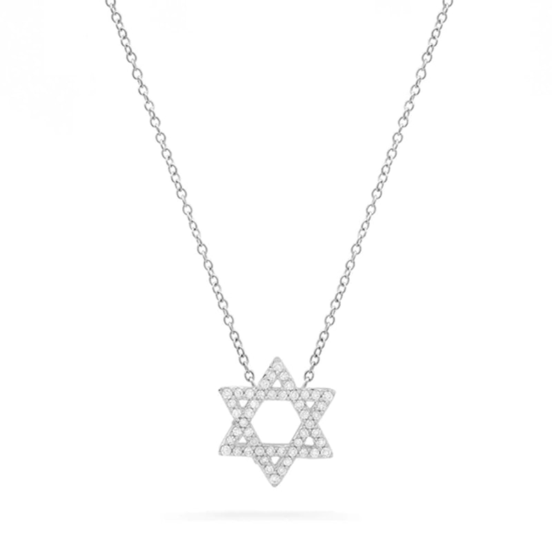 Sterling Silver Star Of David Necklace Elegant Gold Silver Jewish Pendant For Women 6