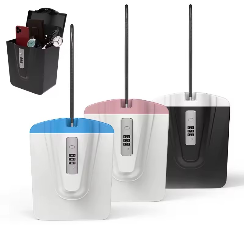 Portable Beach Safe Lock Box With Cable Outdoor Security Storage Case 0