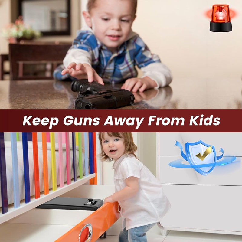 Portable Gun Safe Box With Combination Lock And Security Cable For Travel And Home Protection 3