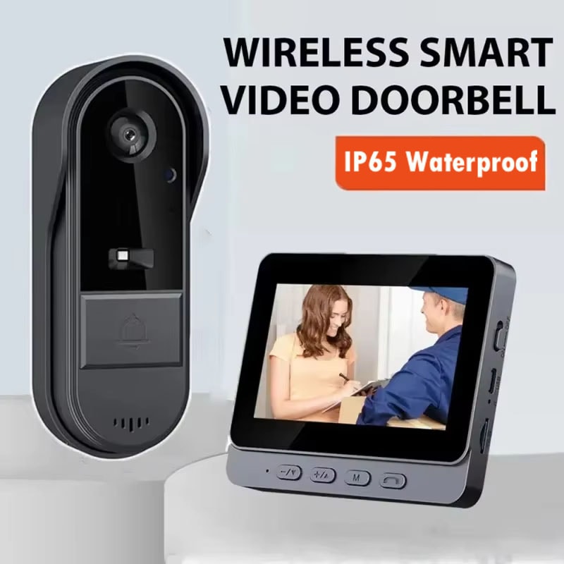 Wireless Video Doorbell Intercom With Screen HD Night Vision Waterproof Camera 1
