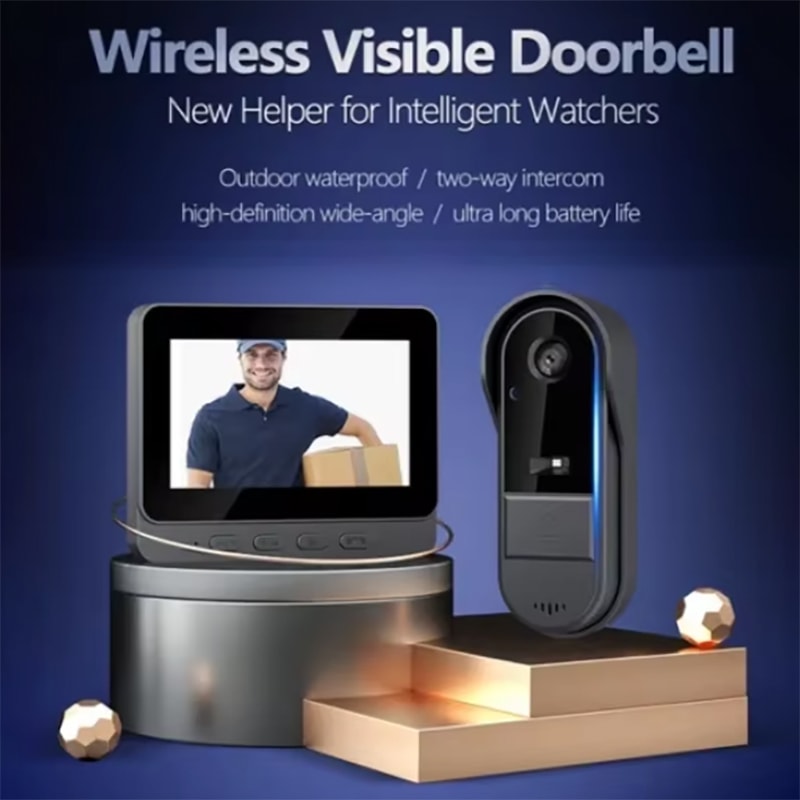 Wireless Video Doorbell Intercom With Screen HD Night Vision Waterproof Camera 7