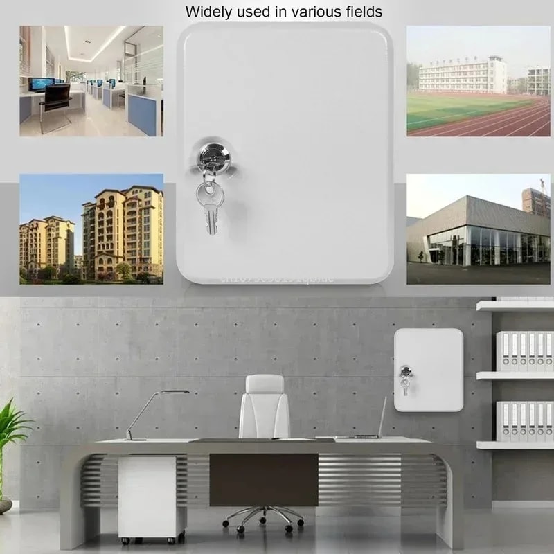 Wall Mounted Key Lock Box Secure Metal Key Cabinet for Home Office Storage
