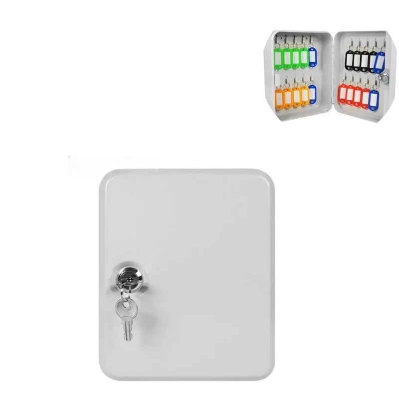 Wall Mounted Key Lock Box Secure Metal Key Cabinet for Home Office Storage