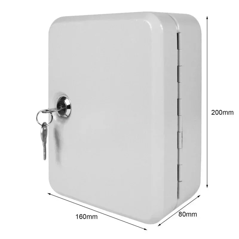 Wall Mounted Key Lock Box Secure Metal Key Cabinet for Home Office Storage