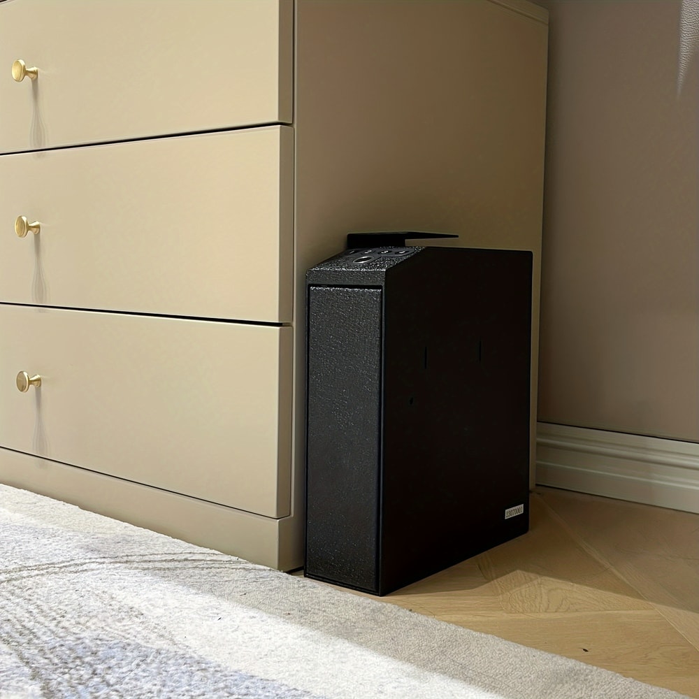 Biometric Handgun Safe with Auto Sliding Door for Nightstand, Desk & Truck