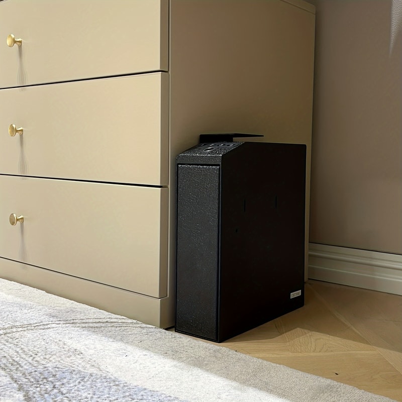 Biometric Handgun Safe with Auto Sliding Door for Nightstand, Desk & Truck