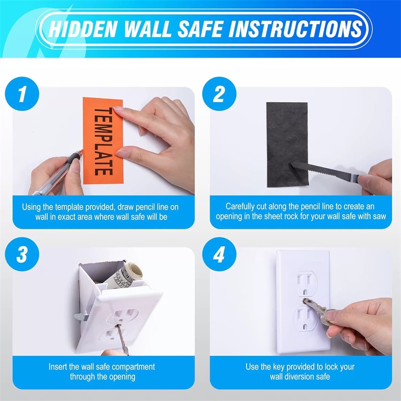 Hidden Wall Safe Fake Outlet Secret Storage Box For Cash Jewelry And Valuables 3