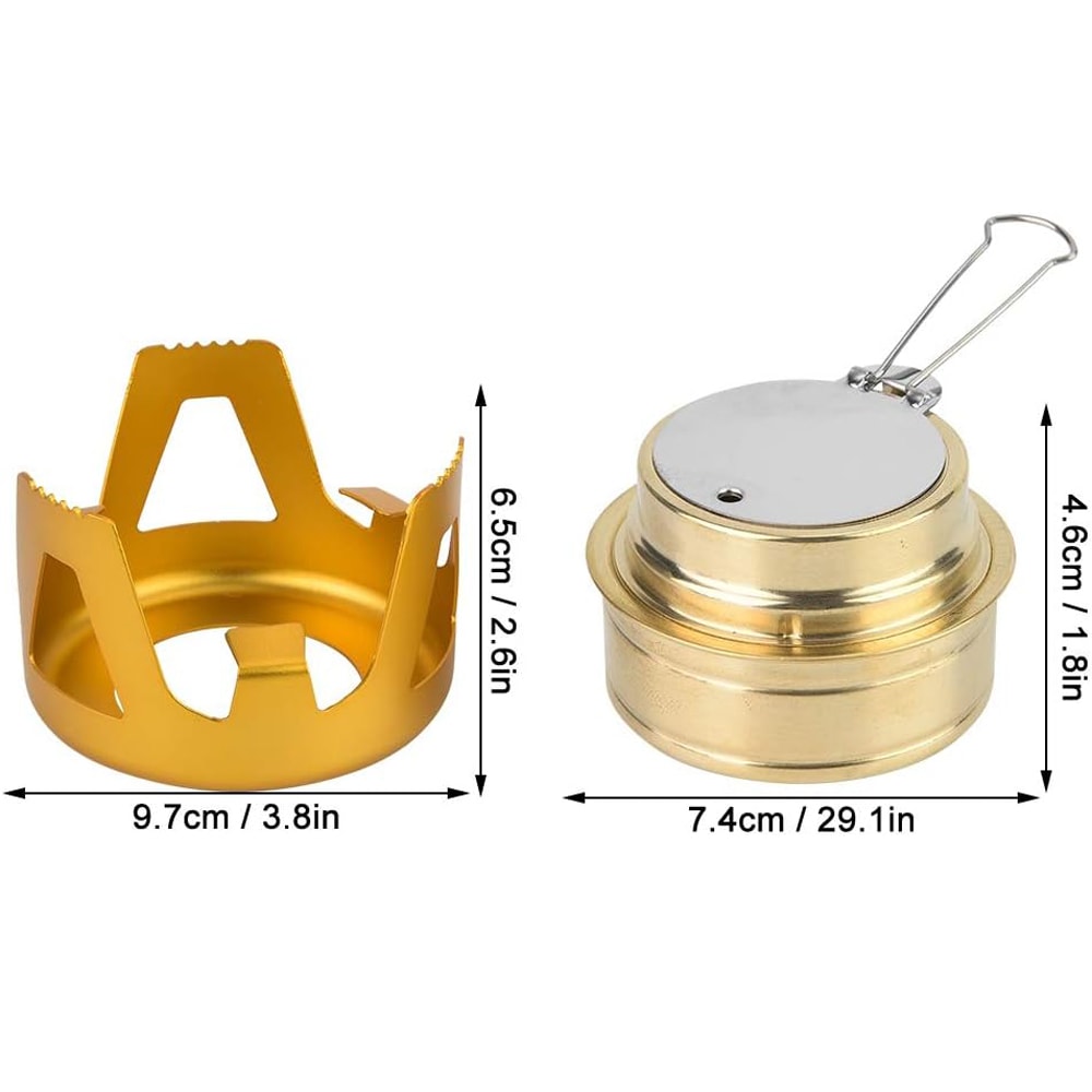 Ultralight Portable Camping Stove Alcohol Burner With Pot Stand For Outdoor Cooking 2
