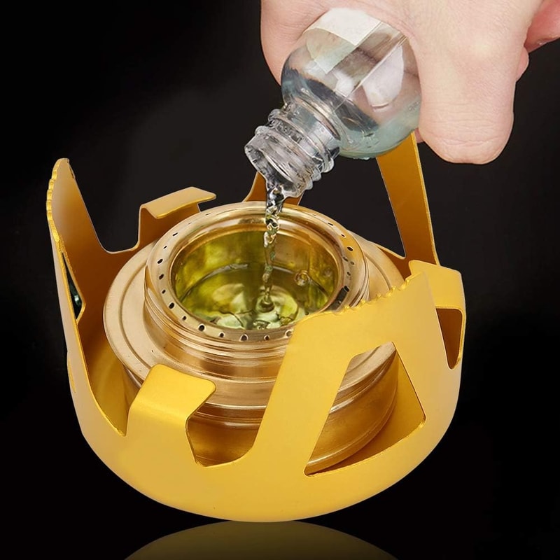 Ultralight Portable Camping Stove Alcohol Burner With Pot Stand For Outdoor Cooking 3