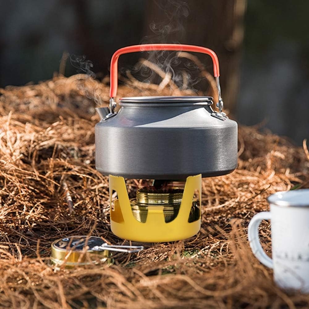 Ultralight Portable Camping Stove Alcohol Burner With Pot Stand For Outdoor Cooking 1