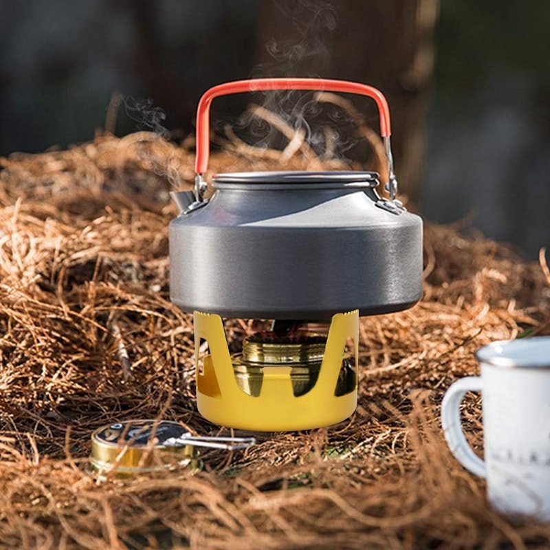 Ultralight Portable Camping Stove Alcohol Burner With Pot Stand For Outdoor Cooking 1
