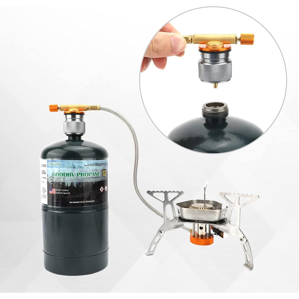 Propane To Butane Adapter For Camping Stove Compact Gas Converter 4