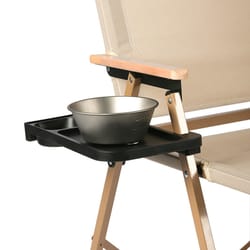 portable camping chair side tray with cup holder and storage organizer