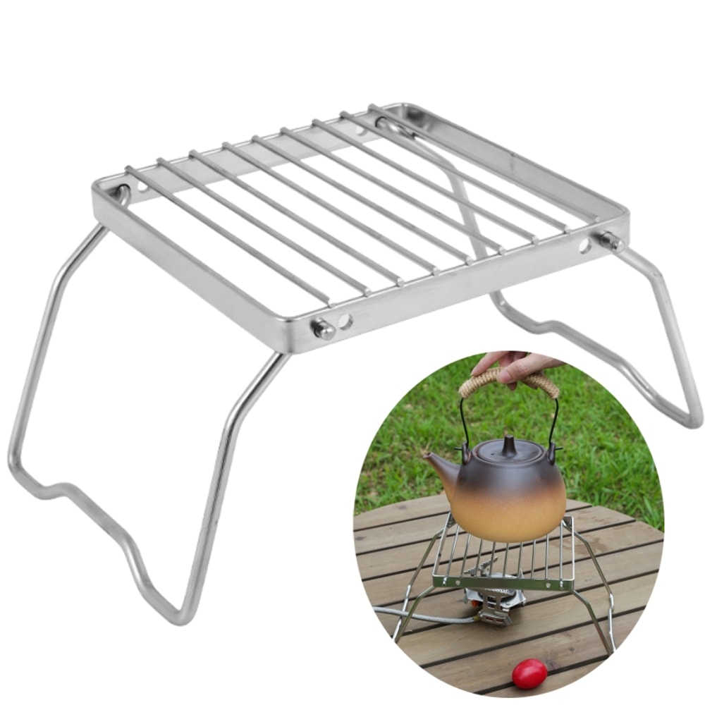 Stainless Steel Camping Stove Stand Folding BBQ Rack For Outdoor Cooking 1