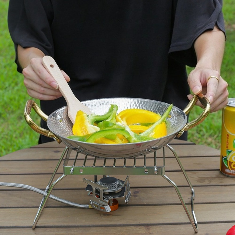 Stainless Steel Camping Stove Stand Folding BBQ Rack For Outdoor Cooking 2