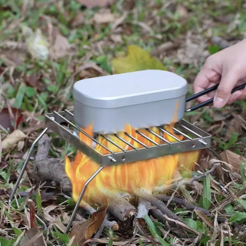 Stainless Steel Camping Stove Stand Folding BBQ Rack For Outdoor Cooking 3