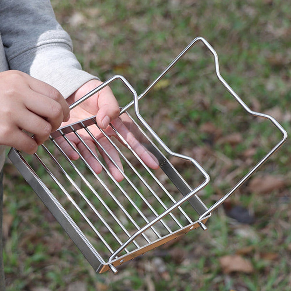 Stainless Steel Camping Stove Stand Folding BBQ Rack For Outdoor Cooking 4