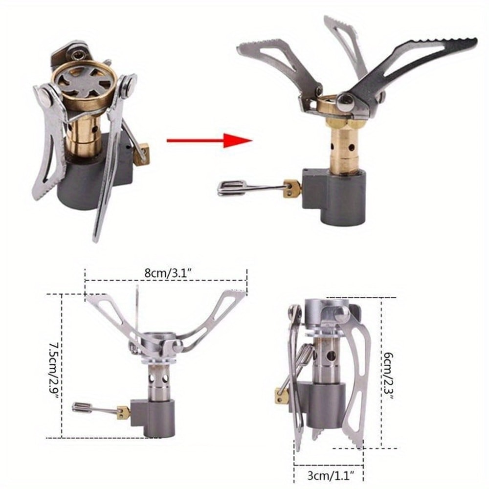 Folding Camping Gas Stove Compact Outdoor Burner For Hiking Backpacking Cooking 4