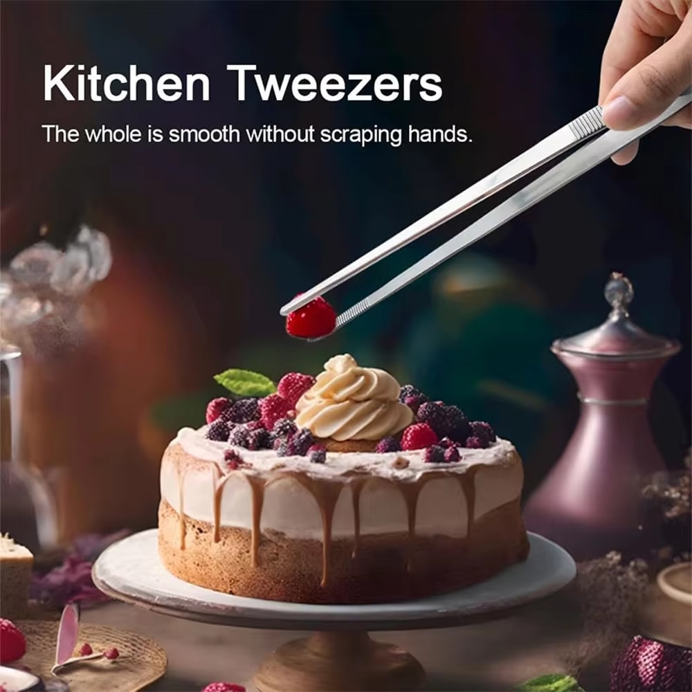 Heavy Duty Stainless Steel BBQ Cooking Tweezers Precision Grilling Tool 5