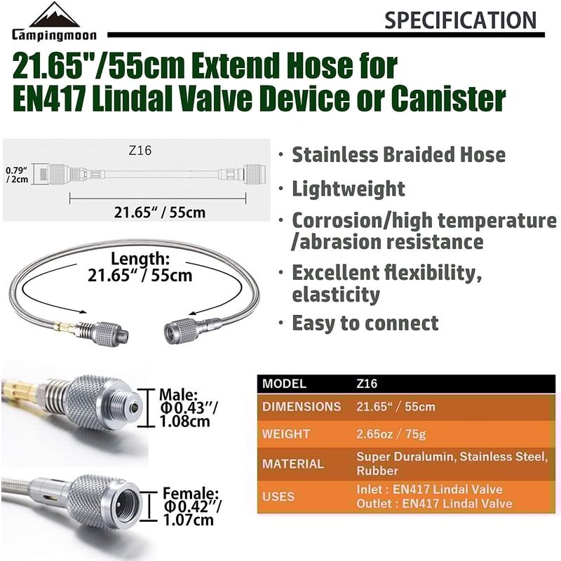 Stainless Steel Gas Extension Tube High Pressure Camping Stove Hose For Outdoor Cooking 2