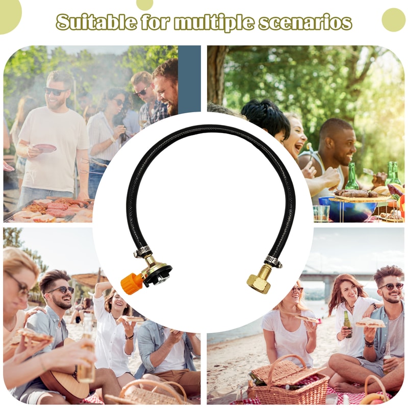 Leak Proof Propane Tank Adapter Hose Kit For Outdoor Inflation Cylinder Refill 4