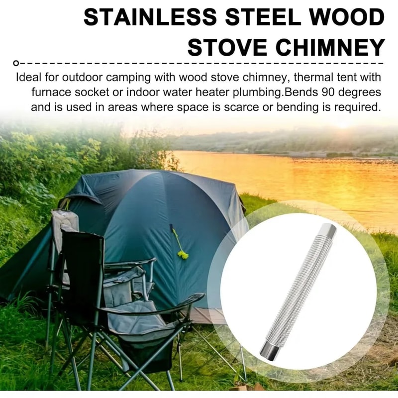 Outdoor Wood Stove Pipe Kit Durable Camping Stove Chimney Pipe For Portable Heating Systems 3