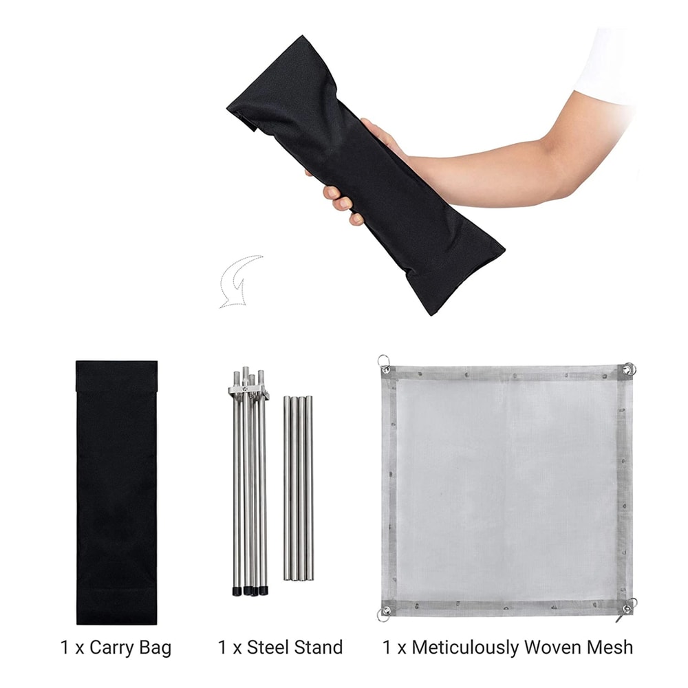 Portable Collapsible Fire Pit Steel Mesh Camping Fire Stand 6