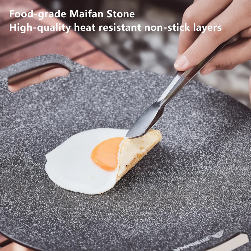 Non Stick BBQ Grill Pan For Stovetop And Camping Outdoor Cooking Plate 1