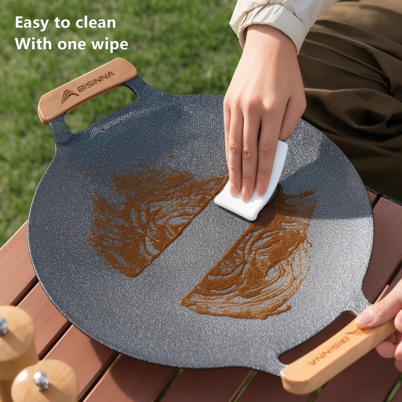 Non Stick BBQ Grill Pan For Stovetop And Camping Outdoor Cooking Plate 3