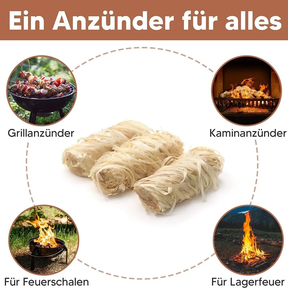 Natural Fire Starter Sticks For Fireplace BBQ Easy Lighting Wax Wood Kindling 2