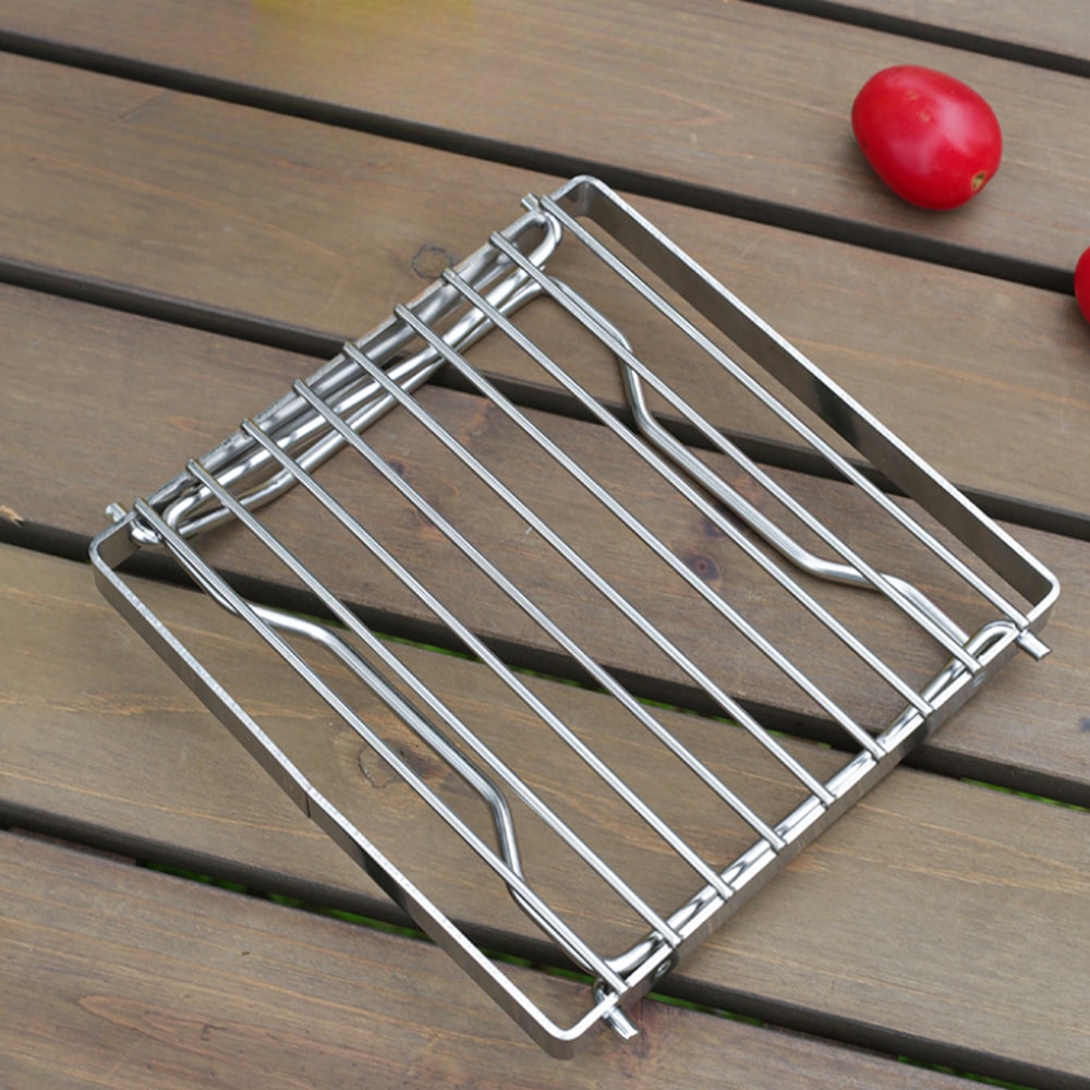 Portable Camping Stove Stand Foldable BBQ Grill Rack Stainless Steel Outdoor Cookware Support 6