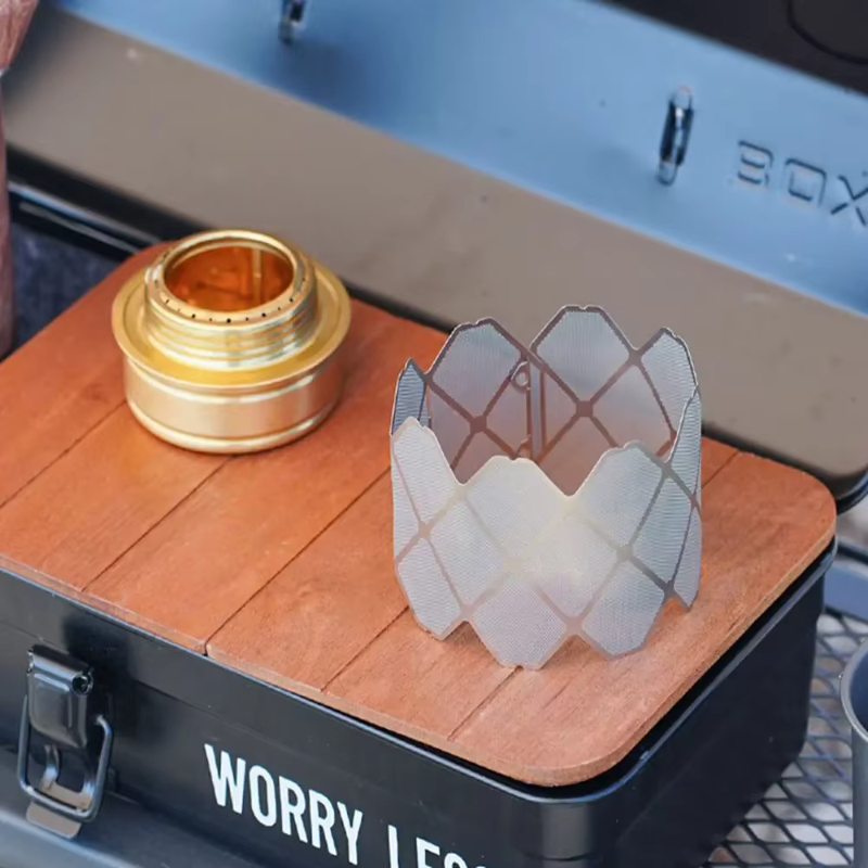 Ultralight Camping Stove Windscreen Adjustable Alcohol Stove Rack Pot Stand 2