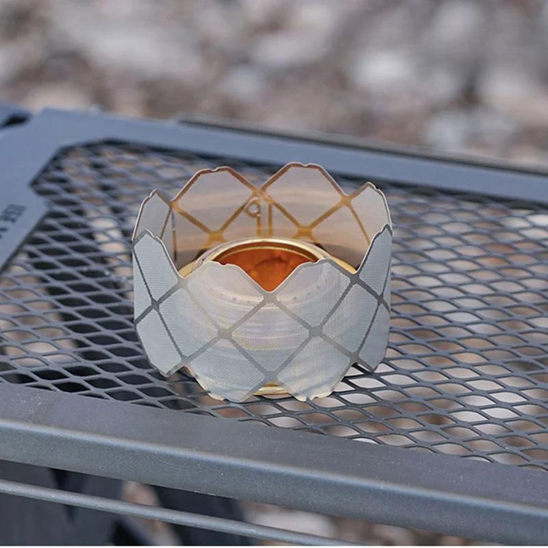 Ultralight Camping Stove Windscreen Adjustable Alcohol Stove Rack Pot Stand 6