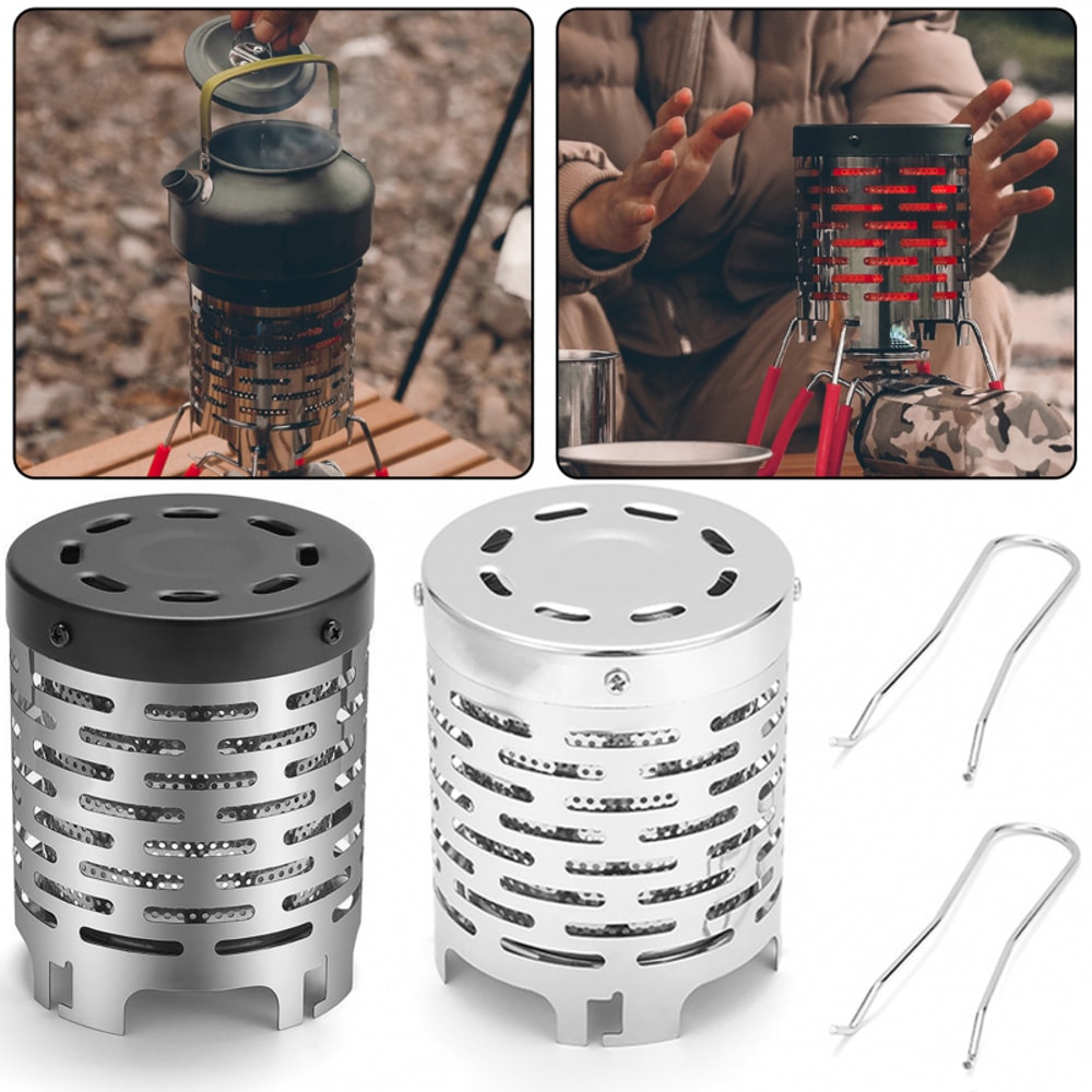 Portable Camping Stove Heater Cover Stainless Steel Hand Warmer For Outdoor Winter Use 2