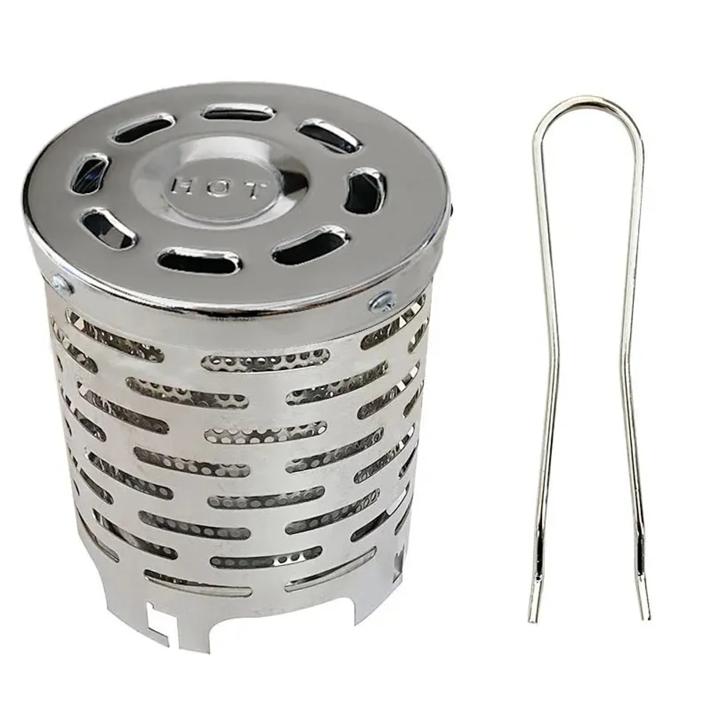 Portable Camping Stove Heater Cover Stainless Steel Hand Warmer For Outdoor Winter Use 5