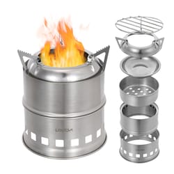 stainless steel camping stove with grill multi fuel backpacking cooking stove
