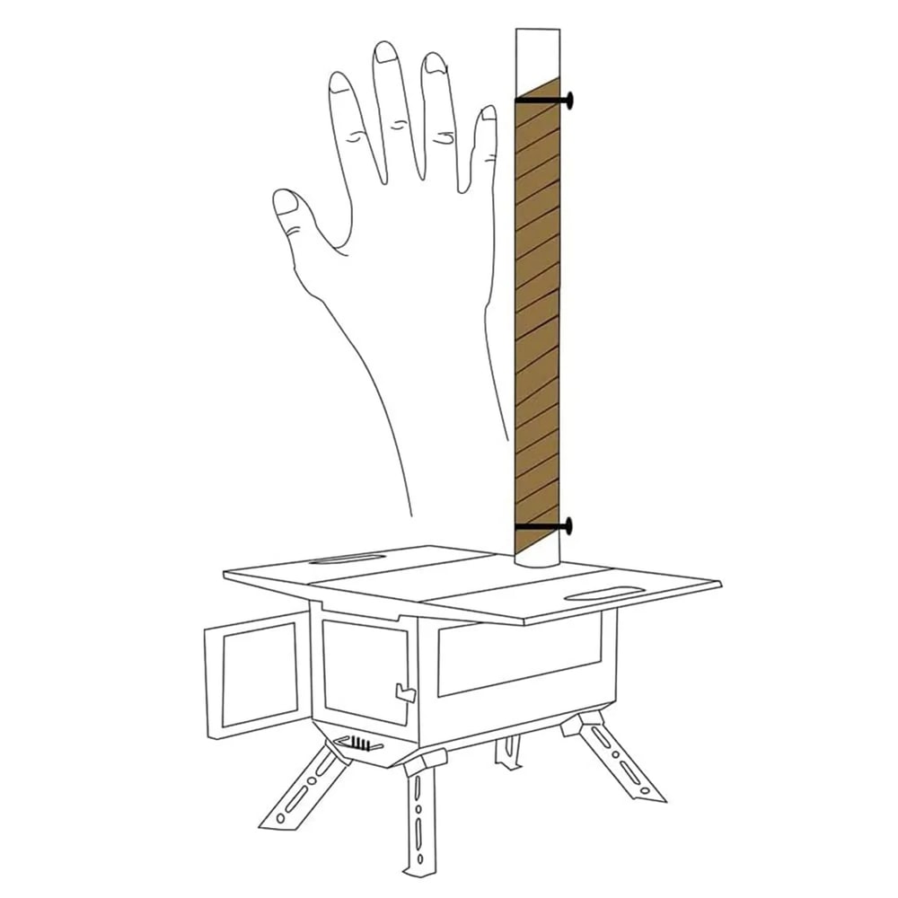 Fireproof Tent Stove Chimney Wrap With Adjustable Clamps Heat Resistant Stove Pipe Insulation 5