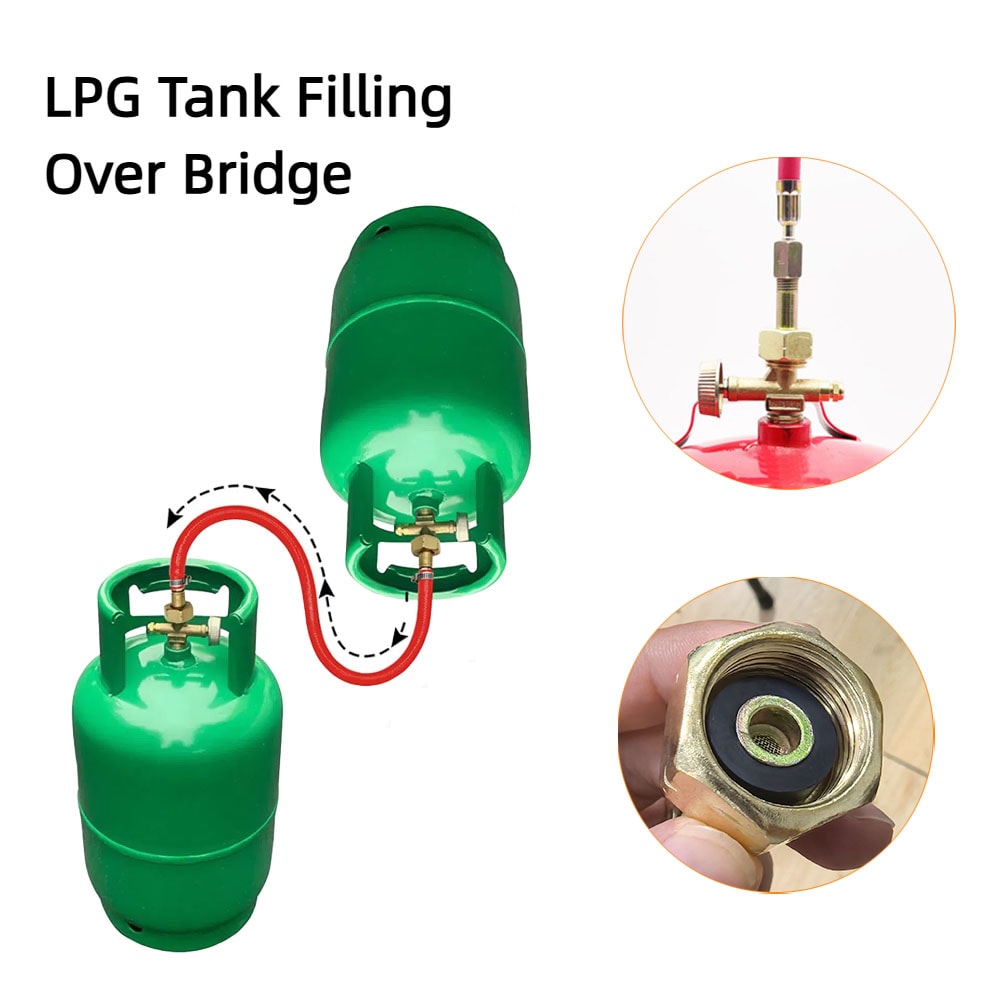 Durable LPG Refill Hose Kit Gas Cylinder Transfer Tube for Safe Stove Filling