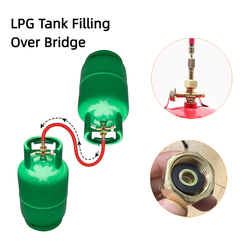 Durable LPG Refill Hose Kit Gas Cylinder Transfer Tube for Safe Stove Filling